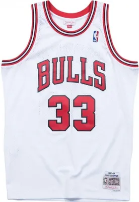 Produktbild von Scottie Pippen #33 Chicago Bulls 97-98 NBA Mitchell & Ness Swingman Trikot Weiß-2XL