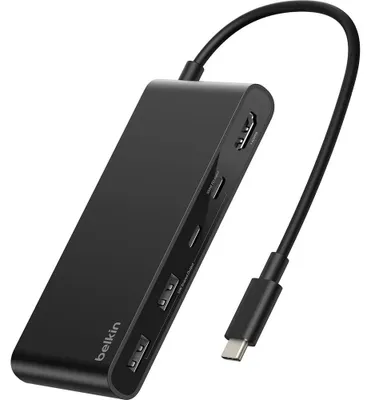 Produktbild von Belkin CONNECT USB-C 7-in-1 mit Dual USB-C Ports,schw.AVC023hqBK