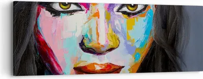 Produktbild von Bild auf Leinwand - Leinwandbild - Mädchen Gesicht - 90x30cm - Wand Bild - Wanddeko - Wandbilder - Leinwanddruck - Bilder - Kunstdruck - Wanddekoration - Leinwand bilder - Wandkunst - AB90x30-3447