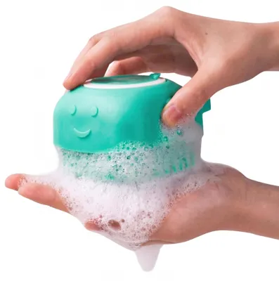 Produktbild von KANDONEX Hunde Badebürste mit Shampoo-Spender – 2-in-1 Hundewaschbürste & Massagebürste, Silikon Fellbürste für Hunde & Katzen zur Tiefenreinigung