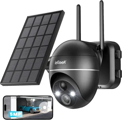 Obrázek produktu pro Venkovní sledovací kamera WLAN, 5MP Ultra HD, solární napájení, 360° úhel pohledu