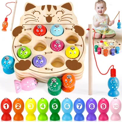 Image de Jeu de pêche magnétique - Jouet en bois pour enfants