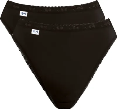 Produktbild von Sloggi Damen-Slips, schwarz, Basic+ Tai, 2er-Pack, Baumwolle, Größe 42