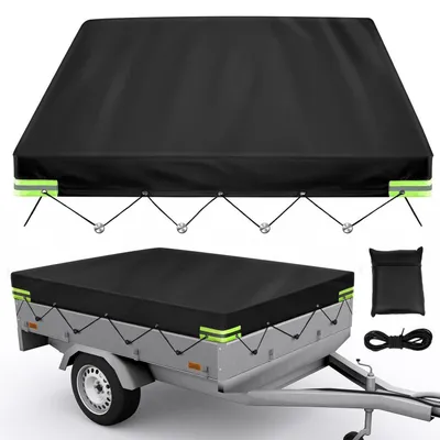 Immagine prodotto di Telo per rimorchio, dimensioni 214 x 122 x 13 cm, portata 750 kg, tessuto 420D, impermeabile e antivento