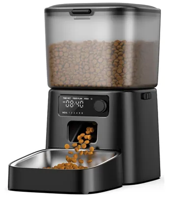 Produktbild von Automatischer Futterspender Katze Futterautomat - 3,5 l - Mit Timer - Edelstahlschale - Für Katzen und Hunde