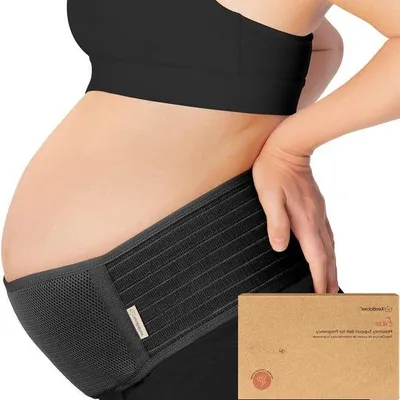 Zdjęcie produktu dla Pas do ciąży - Bandaż podtrzymujący brzuch - Komfort podczas ciąży - Ergonomiczne wsparcie 360° - Rozmiar M/L - Kolor: czarny