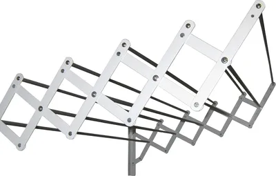 Obrázok produktu pre Nástenný výsuvný biely sušiak na bielizeň s 10 hliníkovými šnúrami na bielizeň 140 cm oceľ 140 x 78 x 26,5 cm