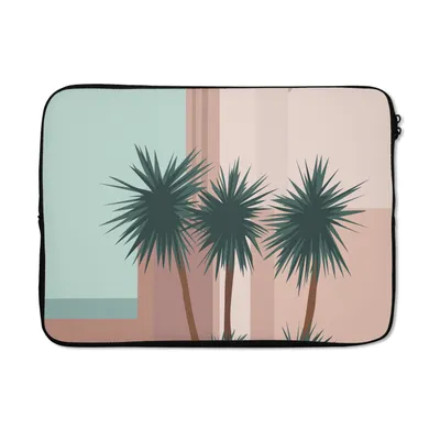 Produktbild von MuchoWow® Laptop Hülle 13 Zoll Sommer - Palmen - Abstrakt - Pastell Laptoptasche - Laptophülle - Sleeve - Rundumschutz