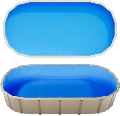 Produktbild von SucceBuy Poolinnenfolie 3,75x7,32 m, PVC-Folie für 120 cm Wandhöhe, Schwimmbadfolie mit 0,4 mm Stärke, Ersatzfolie UniBead, Passend für oberirdische Pools mit Stahlwänden, Farbe Blau