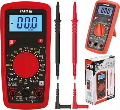 Obrázok produktu pre Univerzálny prístroj na meranie, tester batérií, digitálny multimer Yato SJKS0 9343