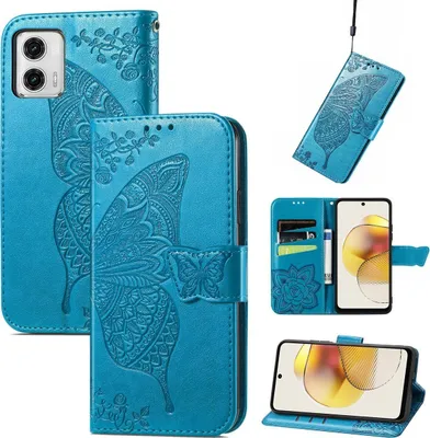 Produktbild von König Design Hülle kompatibel mit Kunstleder Handyhülle - Handy Case Blau