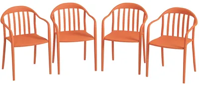 Produktbild von Outsunny Gartenstuhl 4er Set wetterfest Gartenstühle aus Kunststoff Stapelstuhl