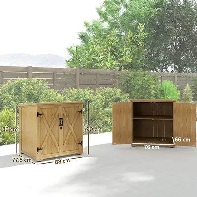 Produktbild von Holz-Gartenhaus – Aufbewahrungsbox für den Außenbereich – Garten-Schuppen – Außenspeicher – Gartenhaus mit Doppeltüren