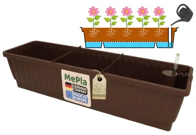 Produktbild von MePla - XXL Blumenkasten mit Bew. Venezia 80 cm braun