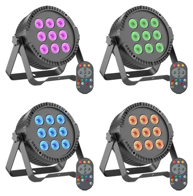 Obrázek produktu pro Jevištní reflektory, RGBW LED diody, dálkové ovládání a ovládání DMX, zástrčka EU