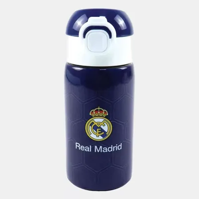 Obrázek produktu pro Modrá hliníková láhev Real Madrid s brčkem, objem 500 ml