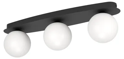 Image de Plafonnier Eglo Castrovido noir 58 x 16 cm blanc chaud