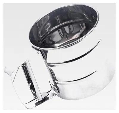Produktbild von 1 Stück Edelstahl Mehlsieb Becher Einhandsieb mit Griff Feines Küchensieb für Mehl und Puderzucker Backzubehör