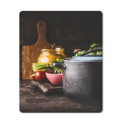 Produktbild von MuchoWow® Mauspad Mousepad Rustikal - Stilleben - Pfanne - Gemüse 30x40 cm - Mousepads - Maus Mat - Pad - Mausunterlage - Mausmatten