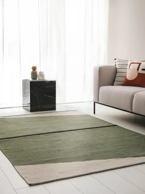 Katoenen tapijt Lenny, groen, 160x230 cm, 100% katoen, rechthoekig