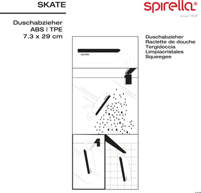 Produktbild von Spirella Bad- und Duschabzieher Badezimmerwischer "Skate Duschwischer mit Wandaufhänger Schwarz
