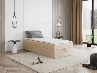 Produktbild von Boxspringbett mit Bettkasten Mira Mini 70x200 cm Kinderbett, Jugendbett, Einzelbetten, Bett, Stauraum Polsterbett, Matratze