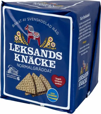 A product package of Leksands Knäcke crackers.