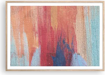 Produktbild von Gerahmtes Poster - Rahmen in heller Eiche - Die Farben Farben Abstraktion - 100x70 cm - Wand Bild - Wanddeko - Wandbilder - Kunstposter - Wandposter - Bilderrahmen - Bilder - P2NAA100x70-5069