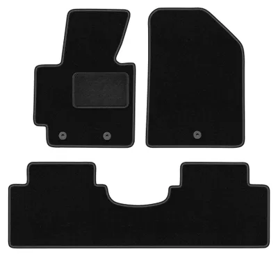 Image de Tapis de sol en moquette pour Kia Soul II 2013- (monospace) – jeu 4 pièces, noirs, sur mesure – Wielganizator LUX