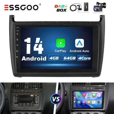 Produktbild von Android 14 Autoradio 9 Zoll für VW Polo 6R 6C 2009-2017 GPS Navi DAB+ Carplay Android Auto mit 4GB RAM 64GB Speicher Touchscreen Freisprechanlage