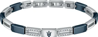Image de MASERATI BRACELET CERAMIC IP BLU TRIDENT 100% Edelstahl blau