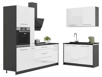 Obrázek produktu pro Kuchyně Vicco Fame-Line Bílá vysoký lesk/Antracit 220 x 120 cm, PD Antracit, Model 64963