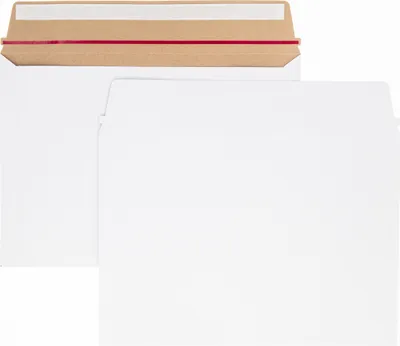 Produktbild von LOGIC PACK Vollpappe Karton Versandtaschen 450g/m2 B4 Weiß 250 x 350 mm 25 Stück