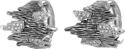 Produktbild von Creolen aus 925 Silber geschwärzt mit 32 weißen Zirkonia Ohrringe Ohrschmuck
