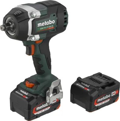 A cordless impact wrench and a spare battery are shown against a white background.