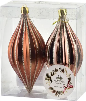 Immagine prodotto di Palline natalizie a forma di ghiacciolo in plastica con Babbo Natale, viola, 5,5 x 13,5 cm, set da 2 pezzi
