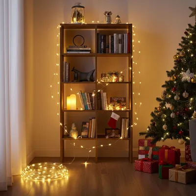 Produktbild von 2er-Set LED-Micro-Lichterkette 5m – 100 warmweisse LEDs, batteriebetrieben – für Innen, flexibel, langlebig & stimmungsvoll–ideal für Deko