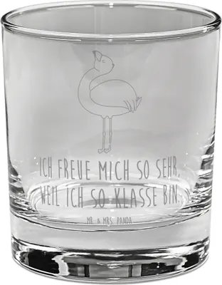 Produktbild von Mr. & Mrs. Panda Tumbler Glas Flamingo Stolz - Transparent - Geschenk, Mama, Cocktailglas, Gin, Tochter, gravur, für, Rosa
