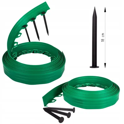 Zdjęcie produktu dla Obrzeże Ogrodowe Trawnikowe Tworzywo Sztuczne 10x10m Zielony 6 cm