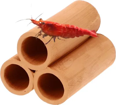 Produktbild von Aquariendeko Pyramide 3er XL Garnelenröhre Aquarium Deko Garnelen Garnelenhöhle Krebshöhle Welsröhre Laichröhre Keramik Ton Terracotta