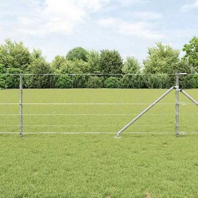 Productafbeelding van Verzinkte Hekpalen - Stalen Tuinpalen - Tuin Afbakenen - Robuust Verzinkt Staal - 25 x 0.8 m - Zilver