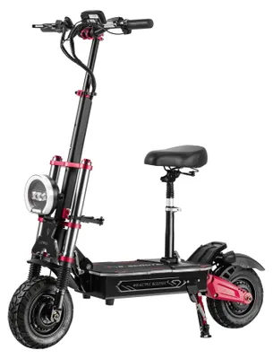 Obrázek produktu pro Elektrický skútr S5 – elektrický skútr pro dospělé – duální motor 6000 W – lithiová baterie 60 V, 38 Ah – dojezd až 120 km – rychlost 85 km/h – terénní pneumatiky 28 cm – skládací – aplikace a NFC