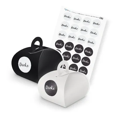 Produktbild von itenga SET Danke Vintage Papier Mix (Motiv 73) 24x Geschenkschachtel mit Griff s
