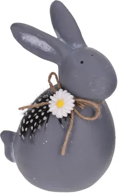 Produktbild von Osterhase 16cm aus Keramik, Betonoptik, sitzend