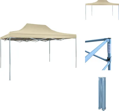 Immagine prodotto di vidaXL Tenda professionale pieghevole per feste 3×4 m in acciaio crema - Padiglioni e tende per feste
