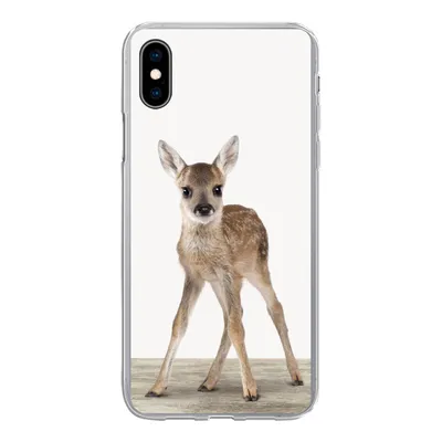 Produktbild von MuchoWow® Handyhülle Schutzhülle Hülle für iPhone Xs Hirsche - Baby-Hirsche - Tiere - Mädchen - Jungen - Kinder Silikon Softcase Handy Hülle - Handytasche