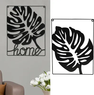 Produktbild von Metallbild "Ahornblatt" Skulptur 3D Wandbild Rahmen Eisen 30x40cm schwarz Ahornblatt