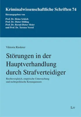 Zdjęcie produktu dla Störungen in der Hauptverhandlung durch Strafverteidiger