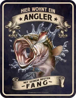 Produktbild von Angler - Fun-Schilder - hier wohnt