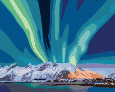 Produktbild von Zuty - Malen nach Zahlen - BERG UND POLARLICHT, 40x50 cm, ohne Keilrahmen